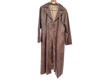 Full Length Soft Brown Leather Coat By Leather Shop