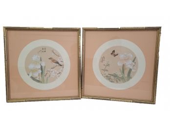 Beautiful Japanese Framed Painted Material