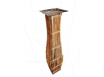 30 Inch Tall Bamboo Reed Candle Holder