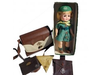 Vintage Girl Scout Doll And Purse