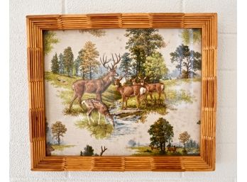 Handwoven Embroidered & Tufted Framed Pastoral Scene