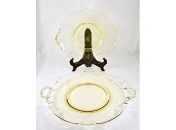 Yellow Clear Glass Large Plates