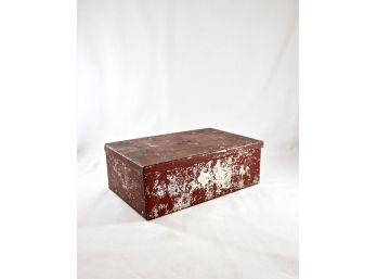 Vintage Red Thermos Tin Box