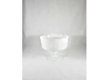 Vintage E. O. Brody Co. 1920's White Milk Glass Pedestal Compote Bowl