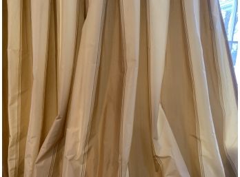 Silk Drapes: Striped Tan And Cream
