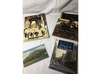 3 Historical New Haven Books And East Rock Post Card