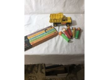 Vintage Tonka Truck, Pez,  And Box 5 Card Games