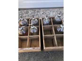 Seltzer Bottles With Wood Boxes
