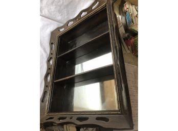 Wooden Shelf With Mirrored Back