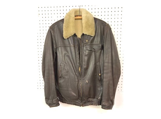 Fabulous Man's Leather, Sheepskin Lined Coat, 'TUNSTALL LEATHERS'
