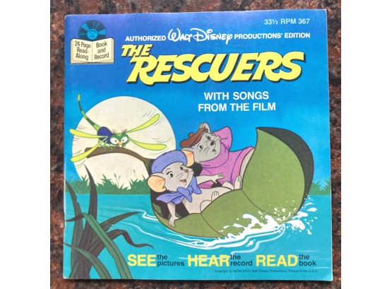 Vintage 'Disney' RECORD/BOOK 'THE RESCUERS'