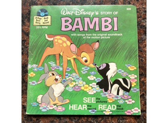 Vintage 'Disney' RECORD/Book, 'BAMBI'