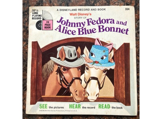 Vintage 'Disney' RECORD/BOOK 'Johnny Fedora And  Alice Blue Bonnet'