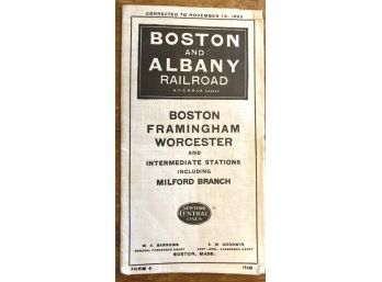 1922 BOSTON & ALBANY RAILROAD Timetable