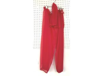 RED 'SEE THROUGH' HAREM PANTS & TOP