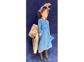 Vintage MARY POPPINS DOLL With Bag & Umbrella