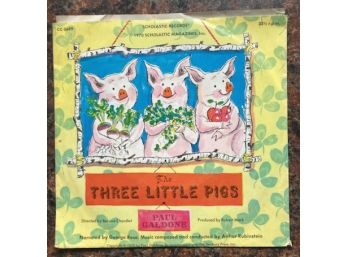 Vintage 'THREE LITTLE PIGS' Record With Original Sleeve