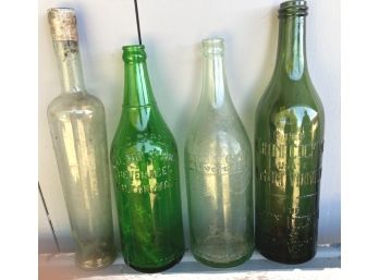 THREE Embossed Bottles And One Unusual Shape