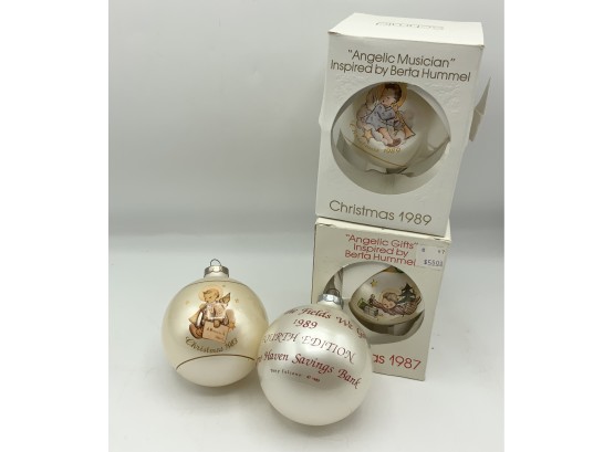 3 Hummel Ornaments 1980s & Fourth Edition New Haven Savings Bank Ornament