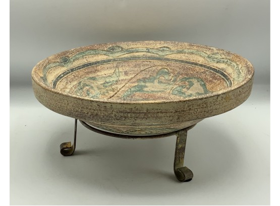 Pottery Bowl W/stand