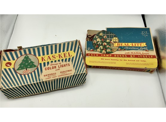 2 Vintage Boxes Christmas Lights