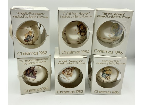 6 Vintage Hummel Ornaments 1980s