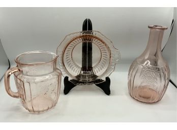 Pink Depression Glass ~ Pitcher, Decanter & More ~
