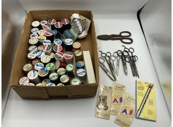 Vintage Sewing Notions ~ Thread, Patches  Scissors & More