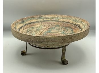 Pottery Bowl W/stand