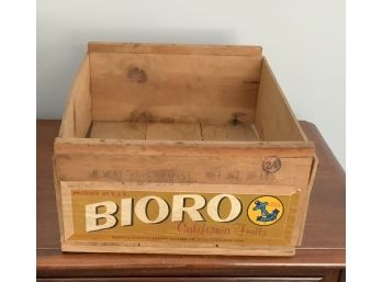 Vintage BIORO Wooden Crate