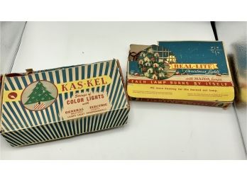2 Vintage Boxes Christmas Lights
