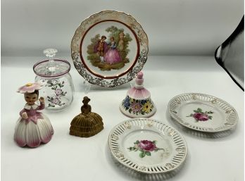 Vintage Brass England Table Lady Bell, Bavaria Plates & More