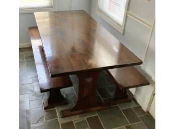 Pine Dining Table With Benches