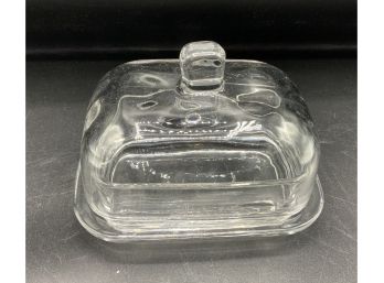 Vintage Covered Glass Butter Dish