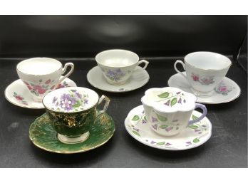 5 Beautiful Teacups ~ Shelley, Grantcrest, Aynsley & More ~
