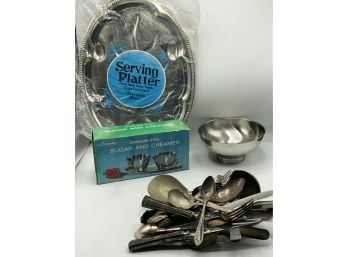 Stainless Steel Cream & Sugar, Tray & More