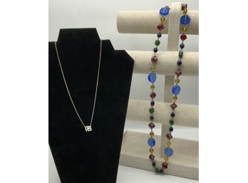 Robert Indiana Sterling Necklace & Smithsonian Beaded Necklace