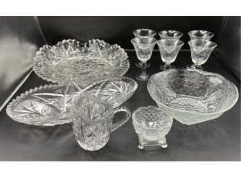 Large Glass Lot ~ 6 Cordials, Bowls & More ~