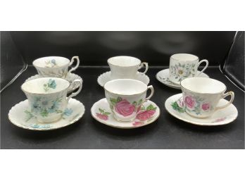 6 Lovely Teacups ~ Royal Albert, Royal Grafton & More ~