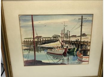 Robert Brooks Colored Serigraph - Rock Harbor Cape Cod Massachusetts