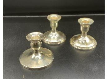 3 Sterling Weighted Candlesticks
