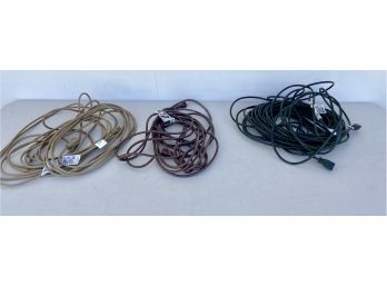 Three Outdoor Use Extension Cords