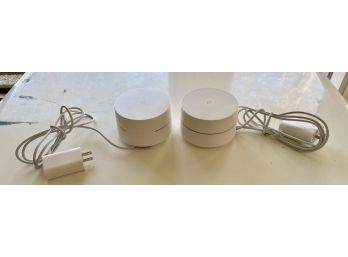 Two Google Nest WIFI Boosters