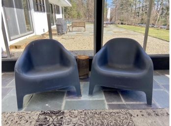 Two Grey IKEA Stack Chairs