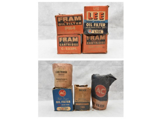 Vintage Fram, AC And Walker Oil Filters NOS