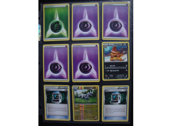 18 Pokemon Cards - Energy, Trainer, Scrafty, And More