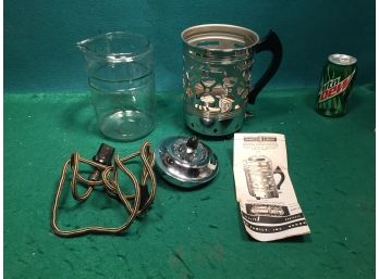 Vintage And Rare 4 Man Forman Family Tea Maid Tea Maker Tea Pot With Pyrex Glass Lining And Original Cord.