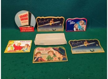 Vintage Lot Of 6 Needle Cases Or Books. Mother And Daughter, Rocket, Happy Home, Grand Union, Susan.