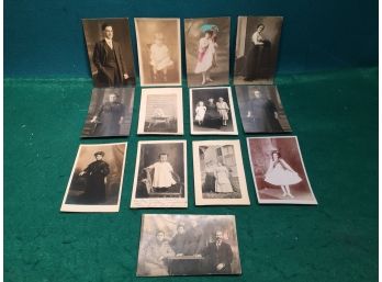 Group Of 13 Antique Photograph Postcards Of People. 6 Month And 19 Month Old Gilbert Barry Austin And Others.