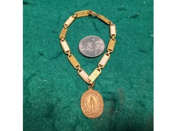 Vintage O Mary Conceived Medal Bracelet.